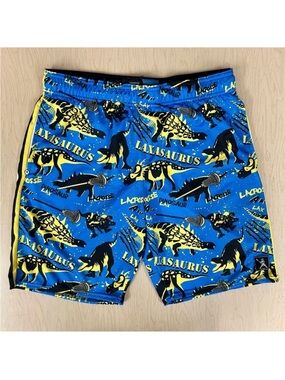 Lacrosse Unlimited Shorts Mens Medium Laxasaurus Dinosaurs Lax Blue Yellow Black